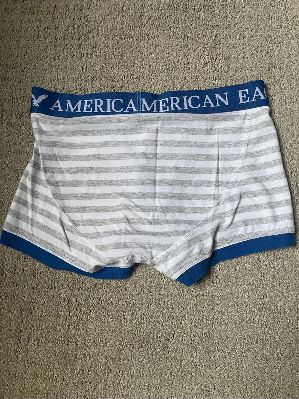American Eagle Outfitters White & Blue Striped Boxer Briefs
